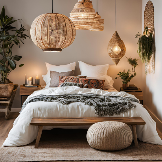 6 Chic Boho Bedroom Lamp Designs