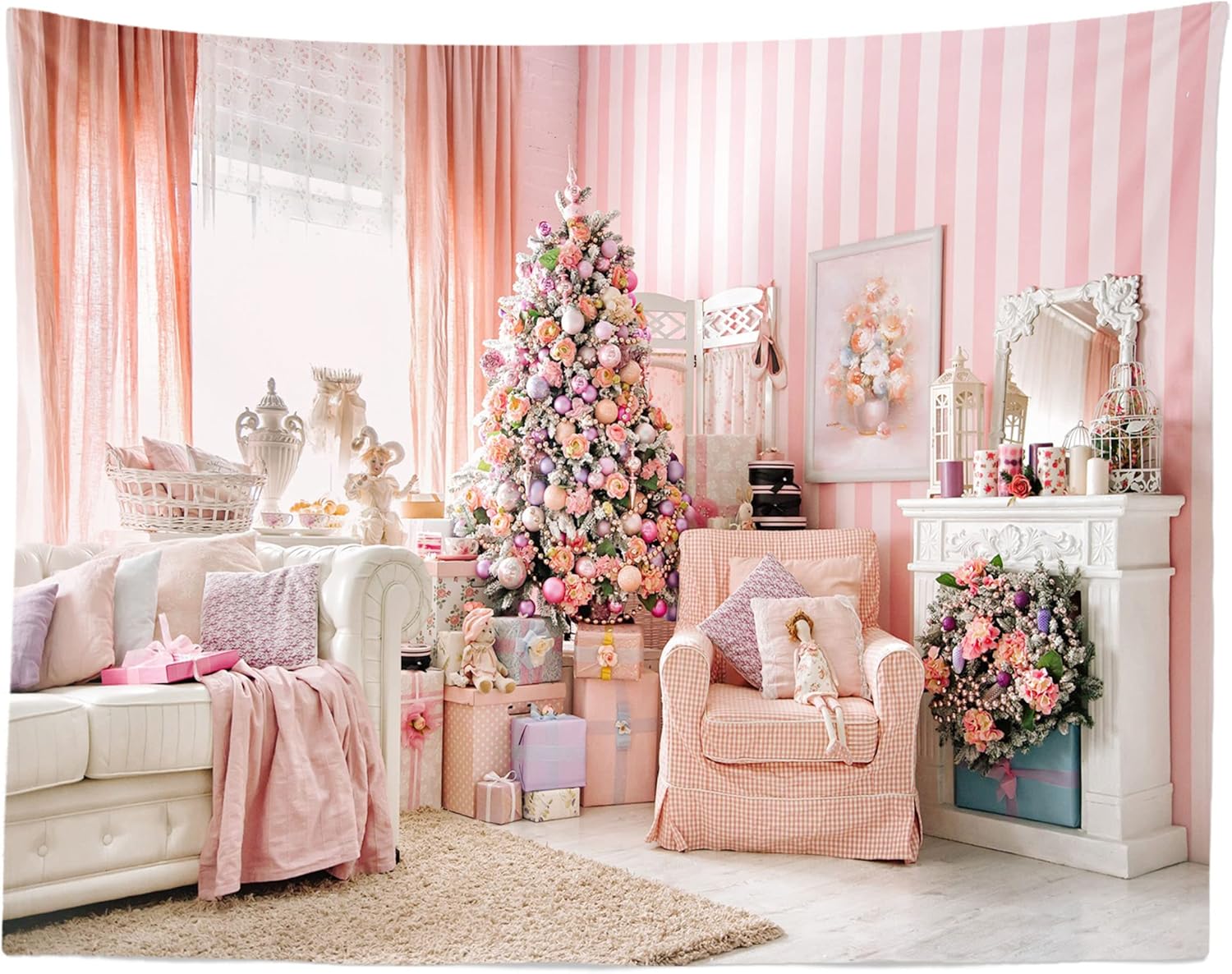 15 Pink Christmas Living Room Ideas