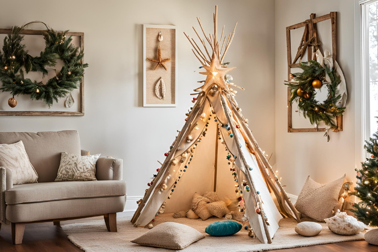 15 Charming DIY Teepee Christmas Tree Designs