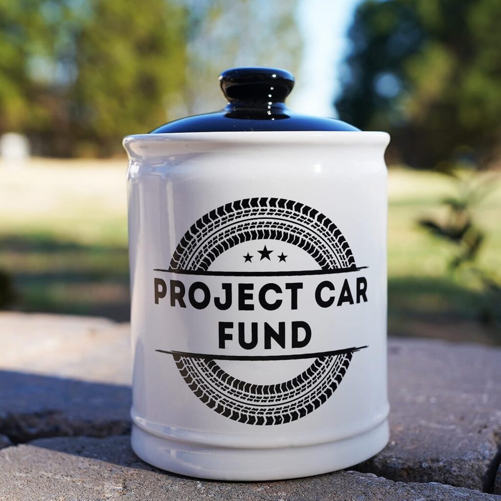 DIY money saving jar with custom labels