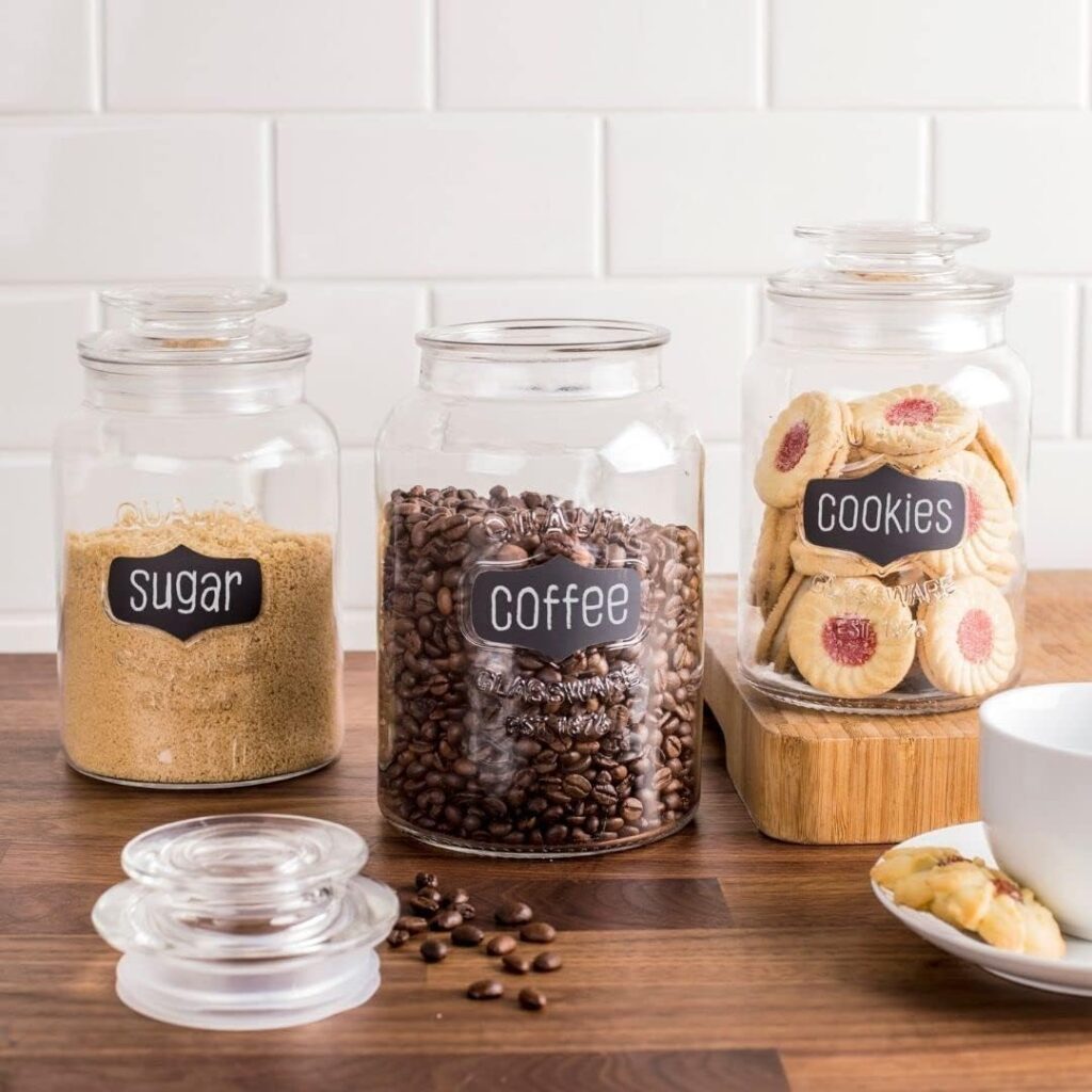DIY money saving jar with custom labels