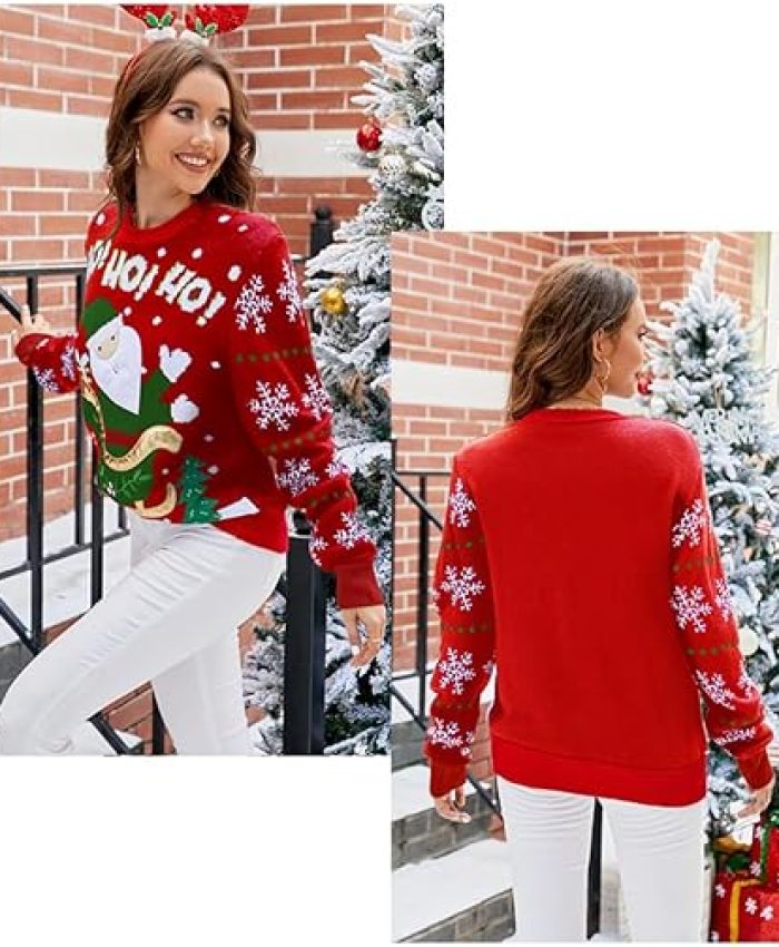 12  Women's Long Sleeve Crew Neck Christmas Sweatshirts