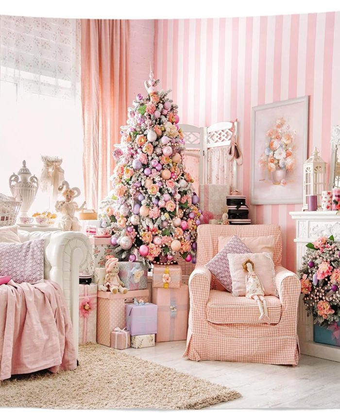 15 Pink Christmas Living Room Ideas