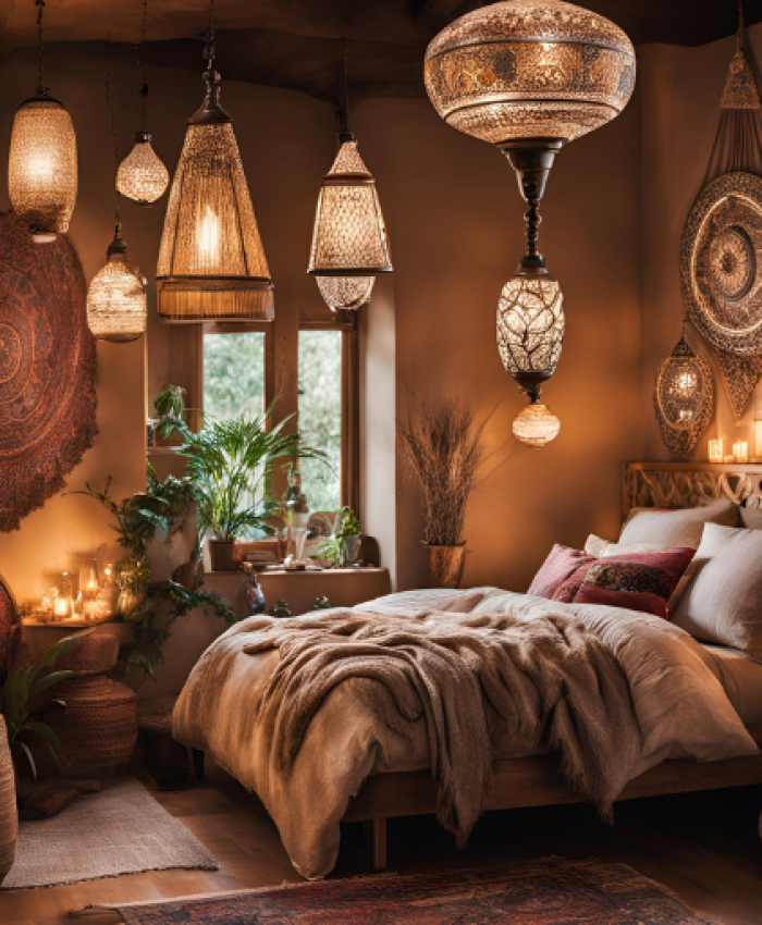 16 Chic Boho Bedroom Lamp Designs